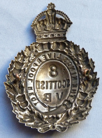 C.1900's/WW1 Helmet Badge - 8th Scottish Volunteer Battalion- King's ...