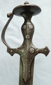 Fine Inlaid Silver 18th/19th Century Indian Tulwar Sword