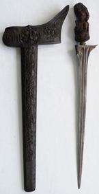 Fine Large C.1900's Indonesian Damascus Blade Kris Knife