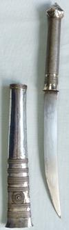 C.1900's Burmese Silver Dha Dagger