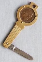 Dated 1939 Miniature British Farthing Coin Folding Knife