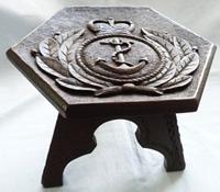 19th Century British Royal Navy Carved Wooden Bosun's Stool