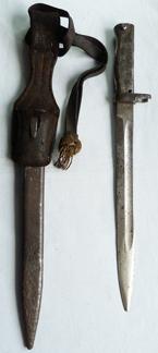 WW1 German EB28 Ersatz Bayonet, Frog & Sword Knot