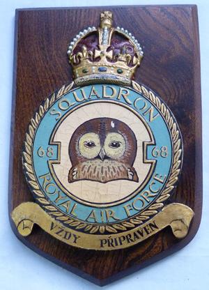 Rare & Original WW2 RAF 68 Squadron Plaque - Czech Pilots
