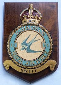 Rare & Original WW2 RAF 72 Squadron Plaque